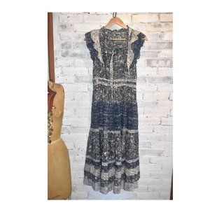 Ulla Johnson KIRI Floral Blue Ikat STUNNING Indigo Dress in Indigo Size 0!
